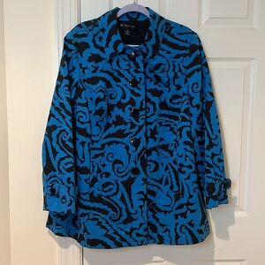 Inc coat with beautiful stitching and acetate lining, cotton jacket outer.